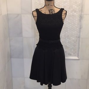 Black lace top dress
